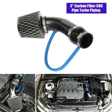 3" Car SUV Cold Air Intake Filter Carbon Fiber Aluminum Pipe Hose Kit Universal