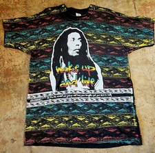 Rare VTG Bob Marley "Wake Up And Live" Print 1992 T Shirt Rasta SZ XL