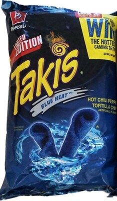 New Barcel Takis Blue Heat Hot Chili Pepper Tortilla Chips 9 9 Oz Bag Ebay