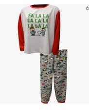 Peanuts FA LA LA LA Christmas PJ Set Girls 8, 10 NWT 40