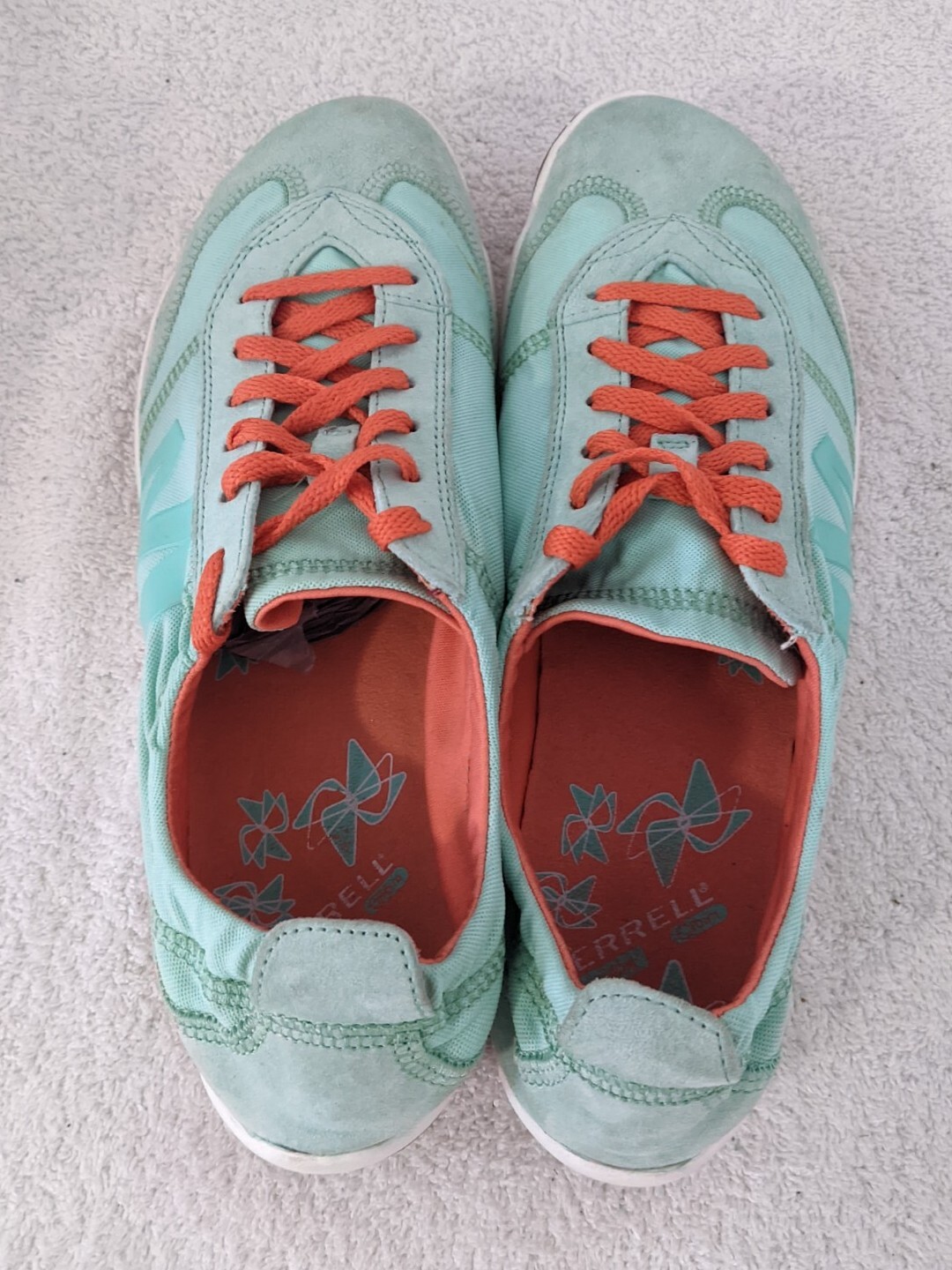 Merrell scarpe da donna performance scarpe da tè verdi a rete scamosciate taglia 9