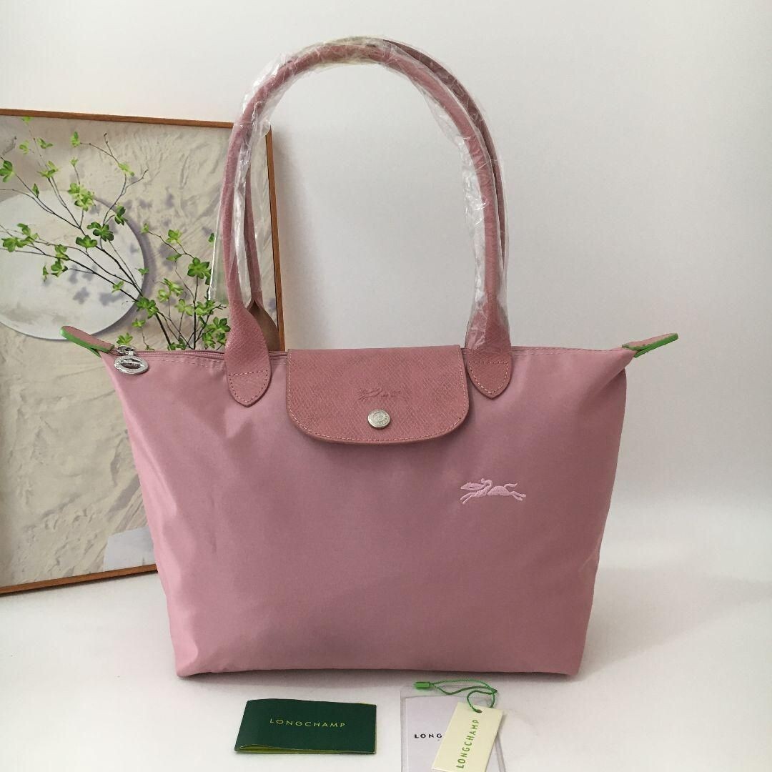 Longchamp Le Pliage Horse Tote Shoulder Bag M Size Pink
