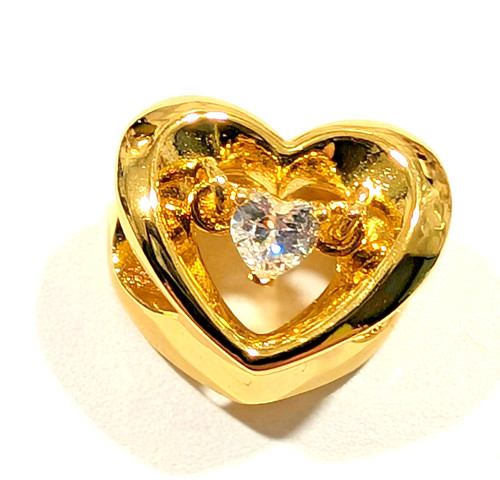 Authentic Pandora Charm, SHINE Radiant Heart and Floating Stone,  #762493C01