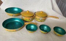 Vintage Kids Kitchen Wolverine Metal Pans Bowls Little Bo Peep 9 Pcs