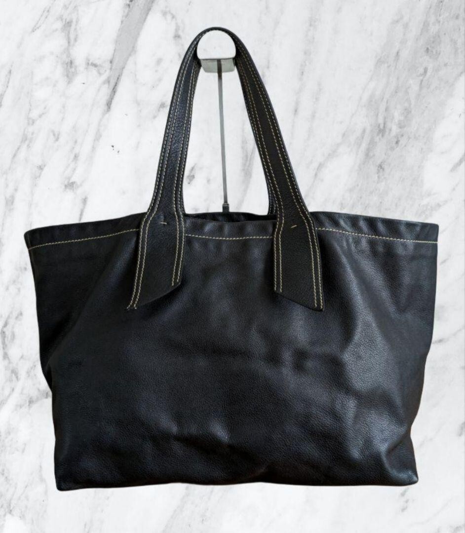 バッグ 90s miumiu archive all leather bag black miu miu 90s archive tote bag Leather different material rare