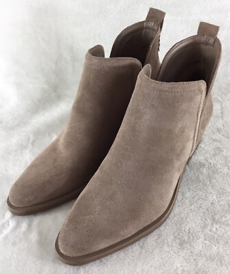 Gianni Bini Booties Women s 5.5M Caffery Tan Suede Leather Block Heel Boots $99