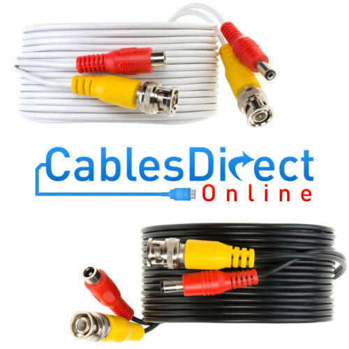 CCTV Cable Plug & Play Security Camera Wire BNC Power Video Audio 10FT - 100FT - Afbeelding 1 van 10