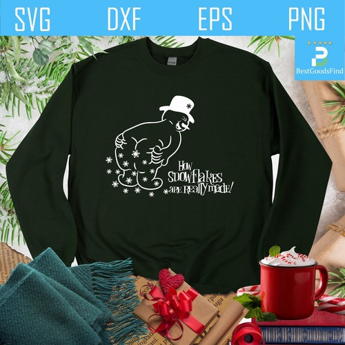 How Snowflakes Are Really Made Svg Png, Sarcastic Christmas Svg, Snowman Svg, Fu - Picture 4 of 5