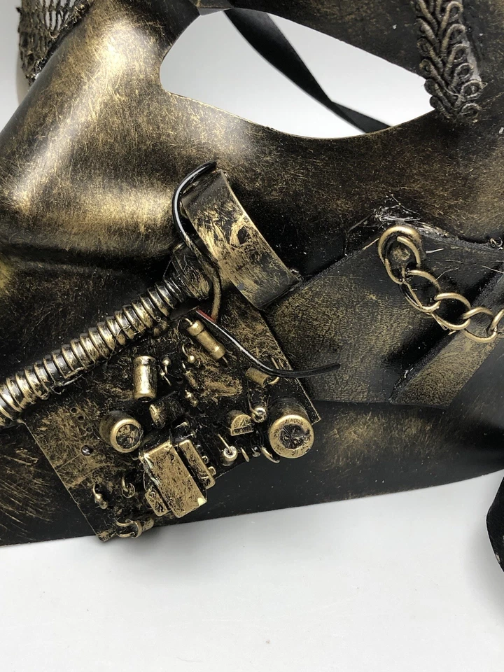Unisex Steampunk Copper Mask Halloween Costume Party Mask Robot  - Image 4 of 4