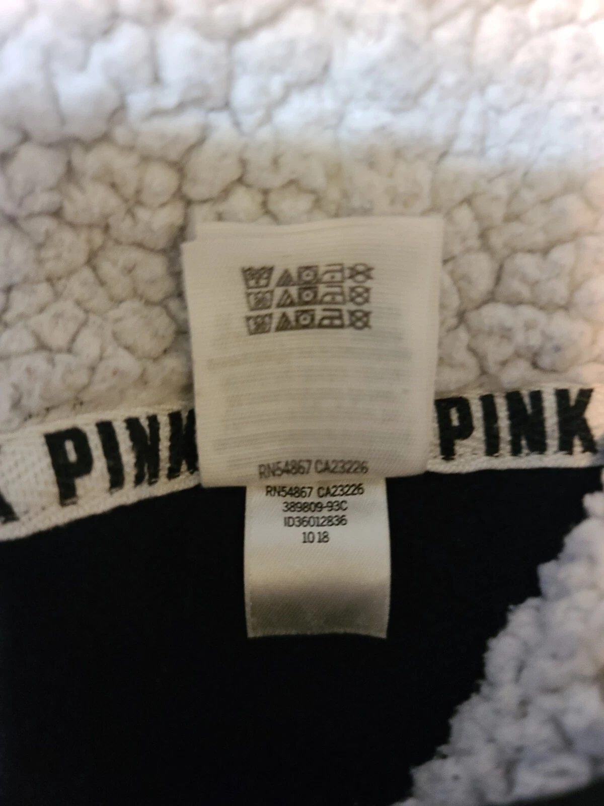 UNDERCOVER Felpa con cappuccio Pink by Victoria Secret pullover donna XS nero bianco rifiniture Back hit