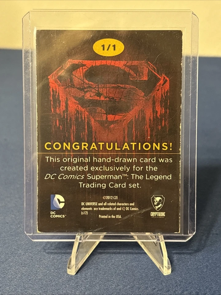 Superman: The Legend 2012 Cryptozoic DC Sketch Card Superman & Lois Lane 1/1 - Image 2 of 2