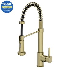 Modern Pull Out Kitchen Mixer Tap Mono Swivel Spout Single Lever Brushed Brass