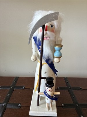 Father Time Nutcracker 15  Tall With Baby Casse-Noisette Gardien DU Temps READ