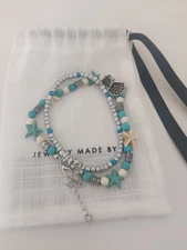 Beach Style Jewelry Made By Me Shell Beaded Turquoise Starfish Anklet cowgirl