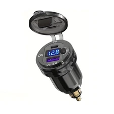 BMW Motorcycle Power Adapter Hella Din Plug USB Charger On-Off Switch Waterproof