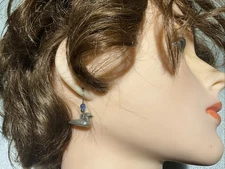 Sterling Silver Duck Mallard Dangle-Drop Earrings