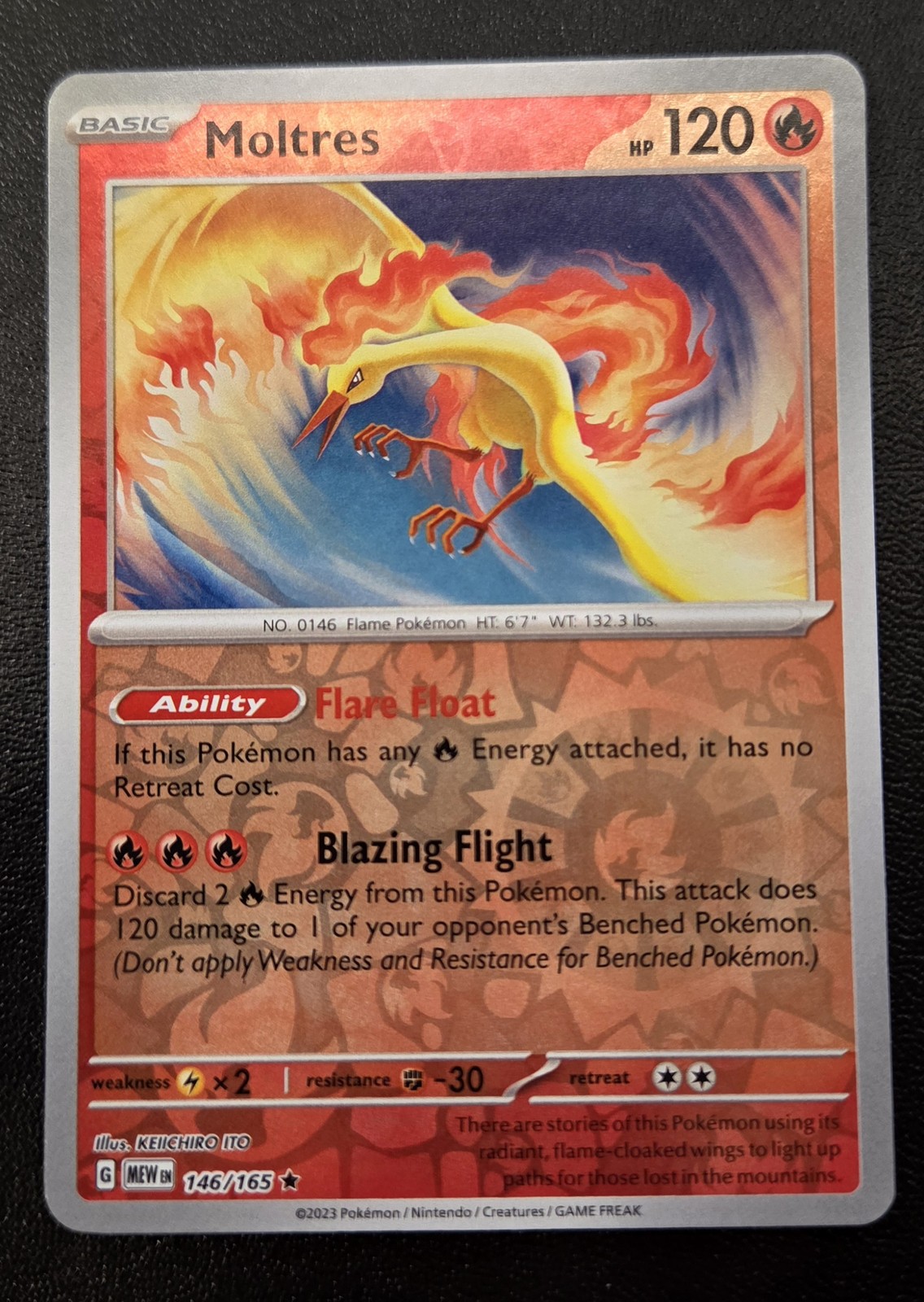 Pokémon TCG - Moltres Rare SV: Scarlet & Violet 151 146/165 NM