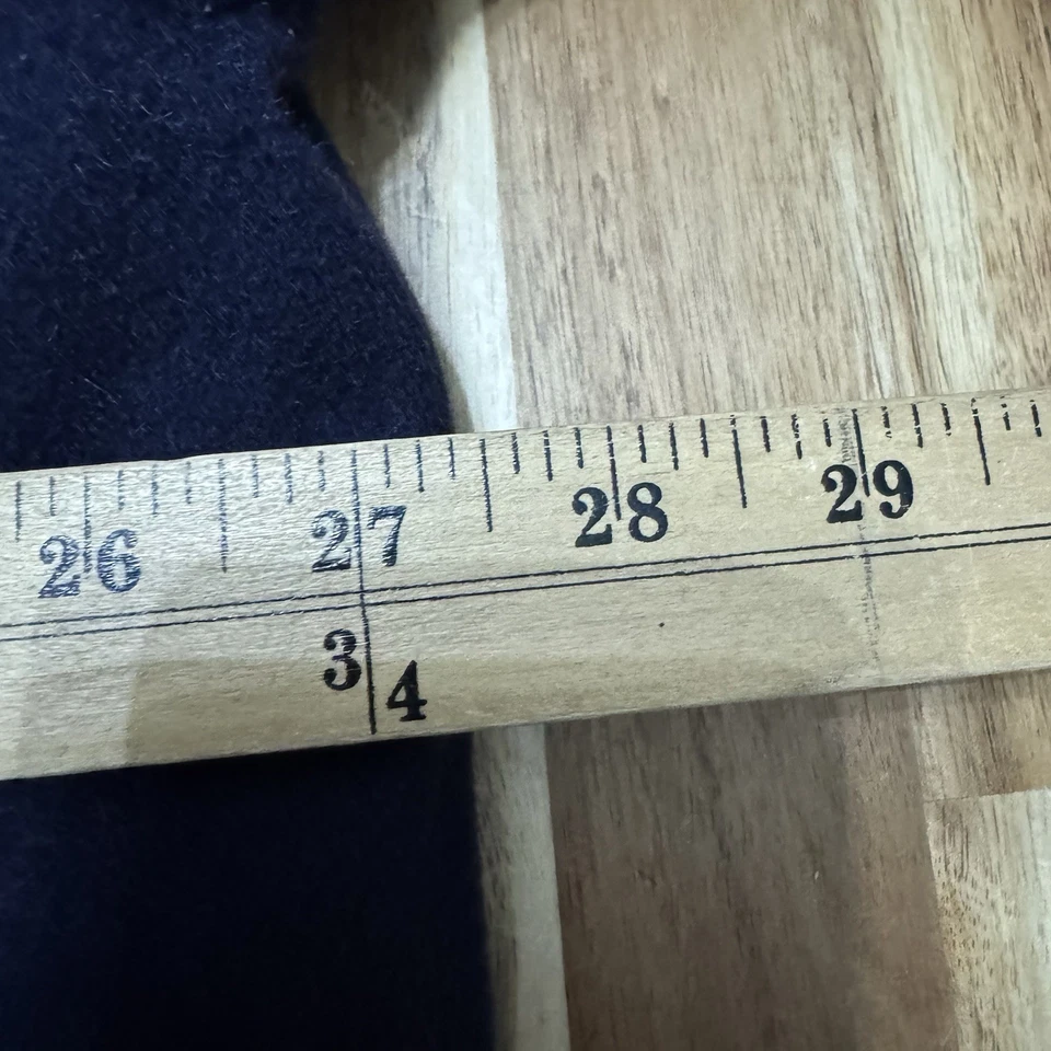 Abrigo Polo Ralph Lauren De Colección Para Hombres L Azul Marino Mezcla de Lana Cremallera Botón Trench Foto 4 de 4