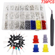 739Pcs Automotive Electrical Connector Pins Kit Terminal Removal Tool Wire Seals