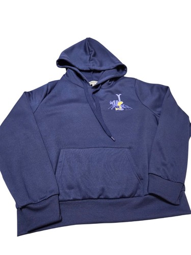 PEANUTS SNOOPY WOODSTOCK Pullover Fleece Hoodie L Navy Apres Ski Club - Picture 2 of 12
