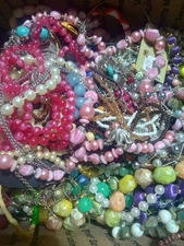 5LBS Junk Costume Jewelry Lot Broken Repurpose Repair  Craft Lot 152