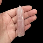 Natural Rose Quartz Crystal Tower Point Polished Pink Healing Stone Obelisk