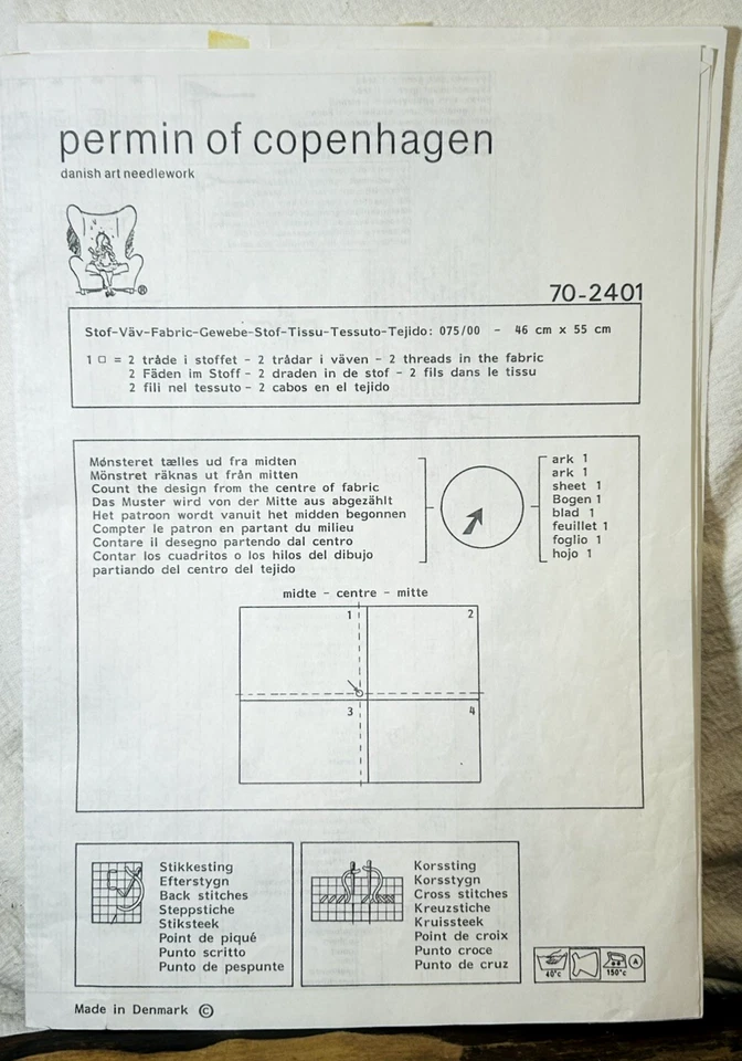 Permin of Copenhagen: Little Friends #70-2401, solo patrón de punto de cruz de cuenta Foto 2 de 4