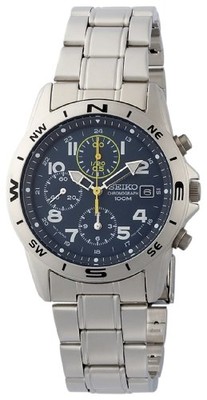 SEIKO Chronograph SND379P1 Blue Silver Men's Watch in Box New