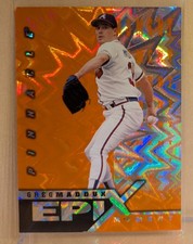 1998 Pinnacle EPIX MOMEMNT ORANGE #21 Greg Maddux HOF RARE KABOOM PATTERN INSERT