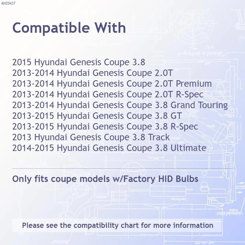 Juego de faros proyectores de lente transparente negros para Hyundai Genesis 2013-15 cupé cupé Foto 3 de 4