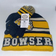 Kids Bowser Beanie and Gloves Set - Yellow and Blue NWT Bioworld OSFM Gaming