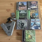 PS1 Game Lot Sony PlayStation 1 Mixed Games 7, Multiport Adapter Memory Card