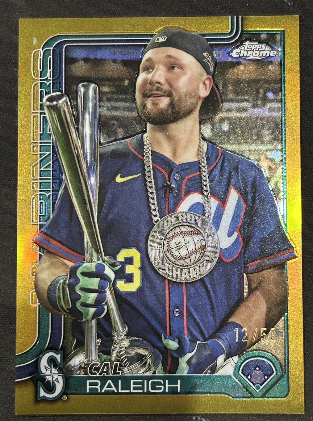 Cal Raleigh 2025 Topps Chrome Update Image Variation /50 Gold USC45 Mariners 🔥