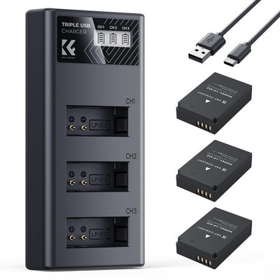 KF CONCEPT Canon LP-E12 Kamera-Akku 1100mAh, Dreifach-Power, Dreifach-Slot LC...