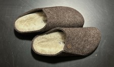 Birkenstock Zermatt Size 37/38 Brown Wool Shearling Mule Slipper Rivet