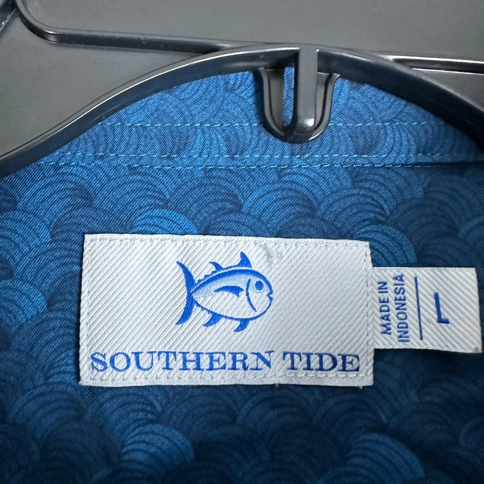 Southern Tide Shirt Mens Large Intercoastal Performacnce Geometric Button Up - Image 4 of 4