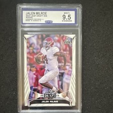 Leaf 2023 Draft Jalen Milroe #36 Rookie Base Alabama Crimson Tide CGC 9.5