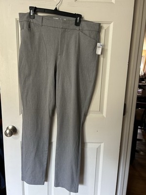Old Navy Pixie Pants Sz 16 TG Gray Secret Pocket Twill Blend Straight Leg NWT
