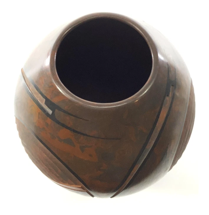 ESTADO: Jarrón de cerámica Salvador Baca Mata Ortiz tallado pintado pieza de galería Foto 3 de 4