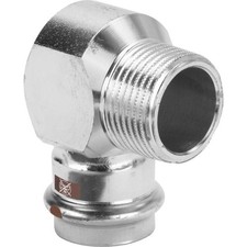 Viega Temponox Winkel 811020 15 mm x R 1/2, 90Grad, Stahl, nicht rostend,