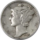 1945 Mercury Dime F Fine 90% Silver 10c US Coin Collectible