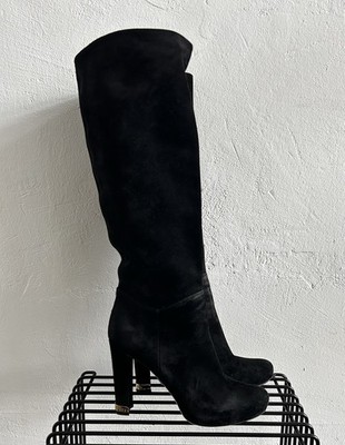 Louis Vuitton Stiefel schwarz gold Velours Leder Gr. 36 1/2 36,5