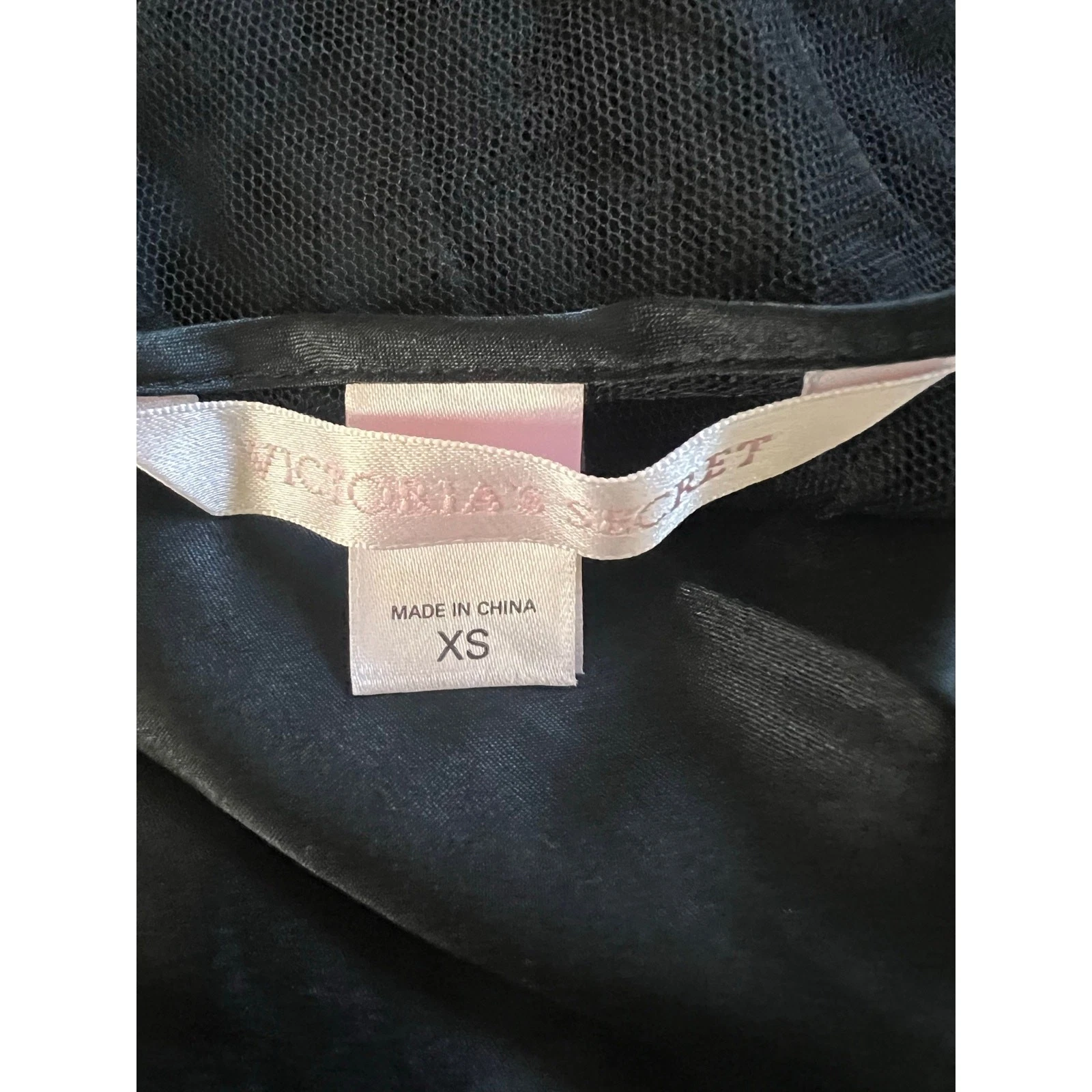 UNDERCOVER Abito maxi slip nero Victoria's Secret con cravatta aperta dietro e spacco taglia XS