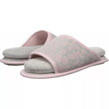 DF by Dearfoams Women's Cloud Step Slide Slippers in Chalk Pink, L 9-10