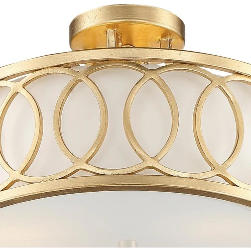 Crystorama 285-GA Graham 3 Light 15 inch Antique Gold Semi Flush Ceiling Light - Picture 3 of 7