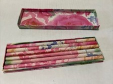 Paper Products by Two  s Company Floral Pencil Case  6 Matching Floral Pencils  
