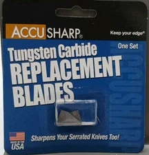 AccuSharp Replacement Blade Set Only Set of 2 Tungsten Carbide Sharpening Blade