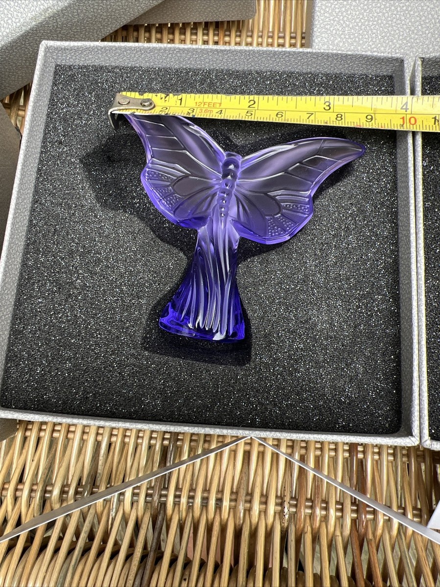 Lalique France Crystal Butterfly Rosee Papillion Figures Colors