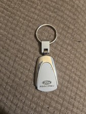 Vtg Ford Racing Keychain Keyring - Metal Key Chain Teardrop C40