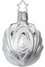 Inge-Glas Silver Bud 10141S021 German Glass Christmas Ornament